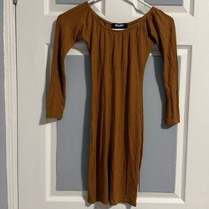 Missguided Tan Long Sleeve Dress